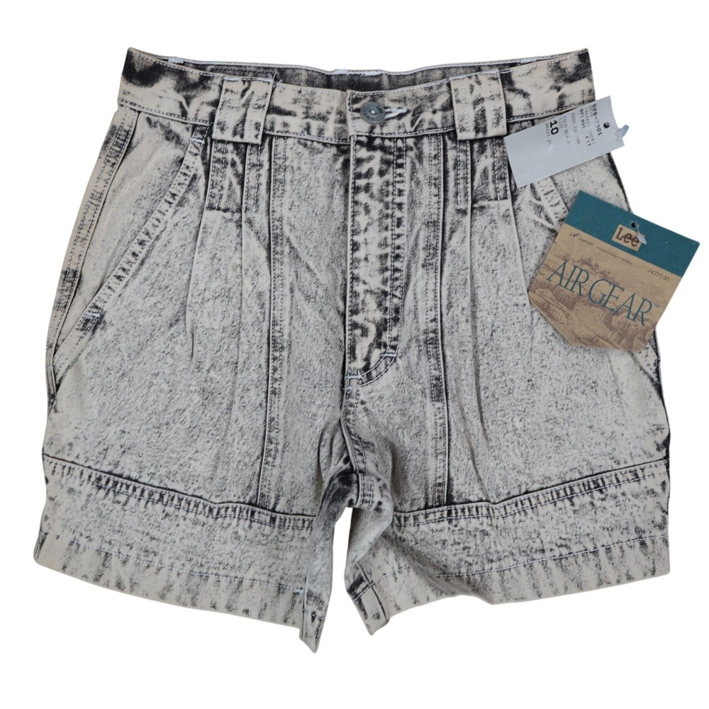 Lee Trekker Shorts Boys 10 Vintage 80s Acid Wash Black Cotton Air Gear NWT 24w